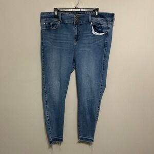 torrid Blue High-Rise Jeggings - Distressed Hem